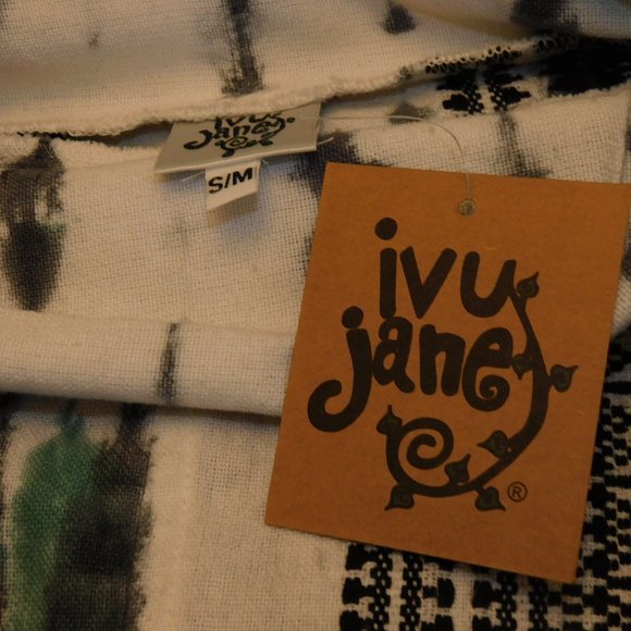 NWT Gray & White Long Sleeve Top IVY JANE S / M - Picture 3 of 3